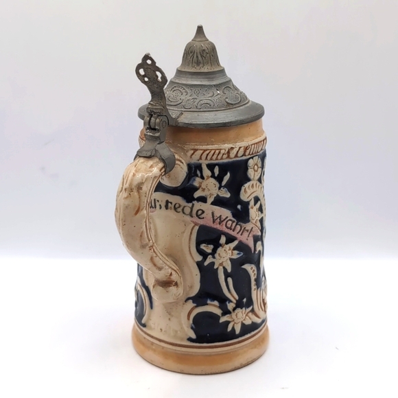 German "Drink Clearly, Speak Truly" Lidded Beer Stein - Trinke Klar Rede Wahr - Picture 3 of 13